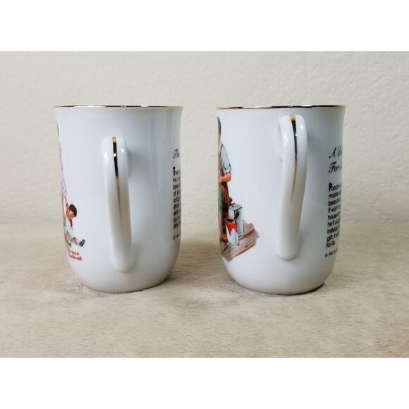 Norman Rockwell Coffee Mug Tea Cup 10oz The Cobbler 1982 A Dollhouse Japan x2 - Picture 5 of 12